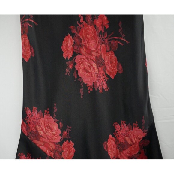 Vintage Express Silk Midi/Maxi Skirt Sz Small Y2K Dark Floral Whimsigoth - Picture 3 of 11